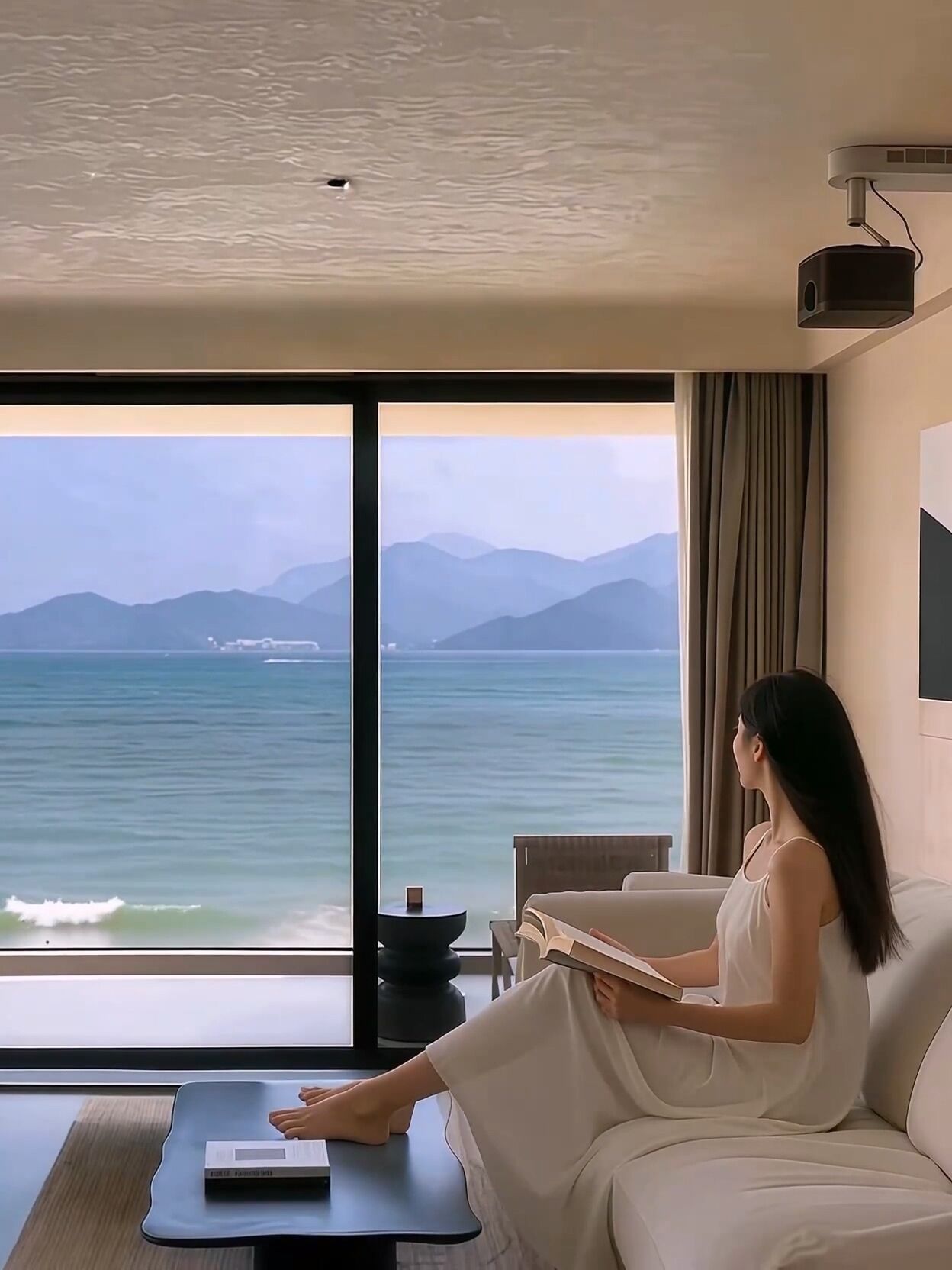 デラックス ダブルルーム シービュー | 高級寝具、客室ごとに異なる装飾、客室ごとに異なるインテリア、デスク