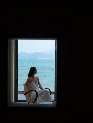 Chambre Deluxe double, vue sur la mer | 1 chambre, literie de qualité, décor unique, ameublement unique