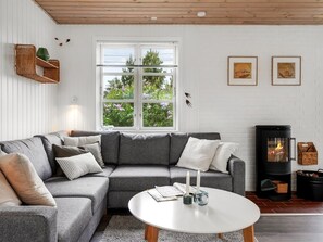 Televisión y chimenea