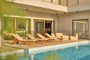 Villa, 4 habitaciones, piscina privada, vistas al mar | Terraza o patio