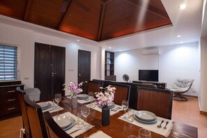 Family Villa, 3 Bedrooms, Pool View | In-room dining - Balinese 3BR Pool Villa Freya in Rawai (Rawai)