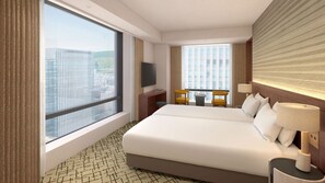 Cubrecamas, caja de seguridad en la habitación y cortinas blackout 