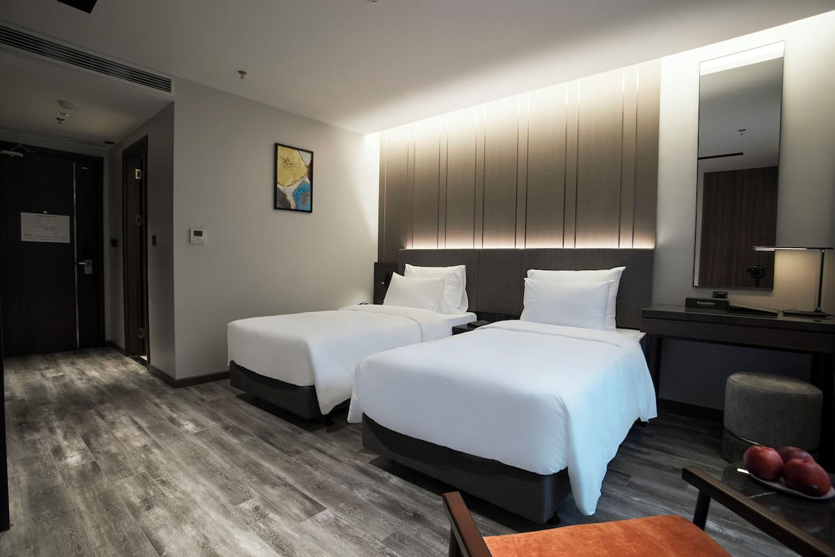 Mini-fridge, eco-friendly cleaning products, paper towels