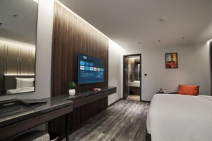 Deluxe Studio | Living area | 55-inch Smart TV with premium channels - GrandView Hotel & Residence (Hanoi)