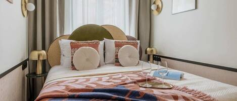 1 bedroom, desk, iron/ironing board, travel cot