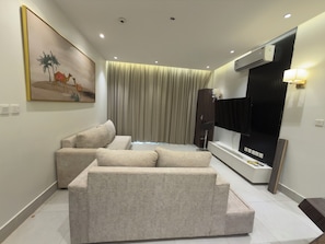 Apartamento de lujo, 1 habitación, cocina | Zona de estar