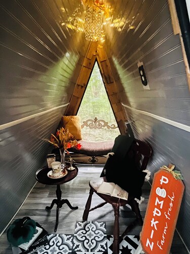 Charming AFrame Tiny home sleep capsule bungalow with AC & WiFi in Great Ocala