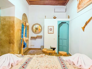 Deluxe Double Room, 1 Queen Bed, Patio, Courtyard View | Egyptian cotton sheets, premium bedding, Select Comfort beds, minibar