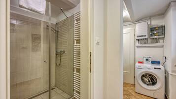 Honeymoon Chalet, Multiple Bedrooms, 2 Bathrooms (Alpine Chalet Planica with Sauna) | Bathroom | Shower, hair dryer, towels, soap
