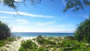A sandy beach with green vegetation and a clear blue sky. - Spacious 4-bedroom villa in charming Watamu with WiFi (Watamu)