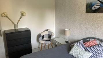 1 makuuhuone, vuodevaatteet