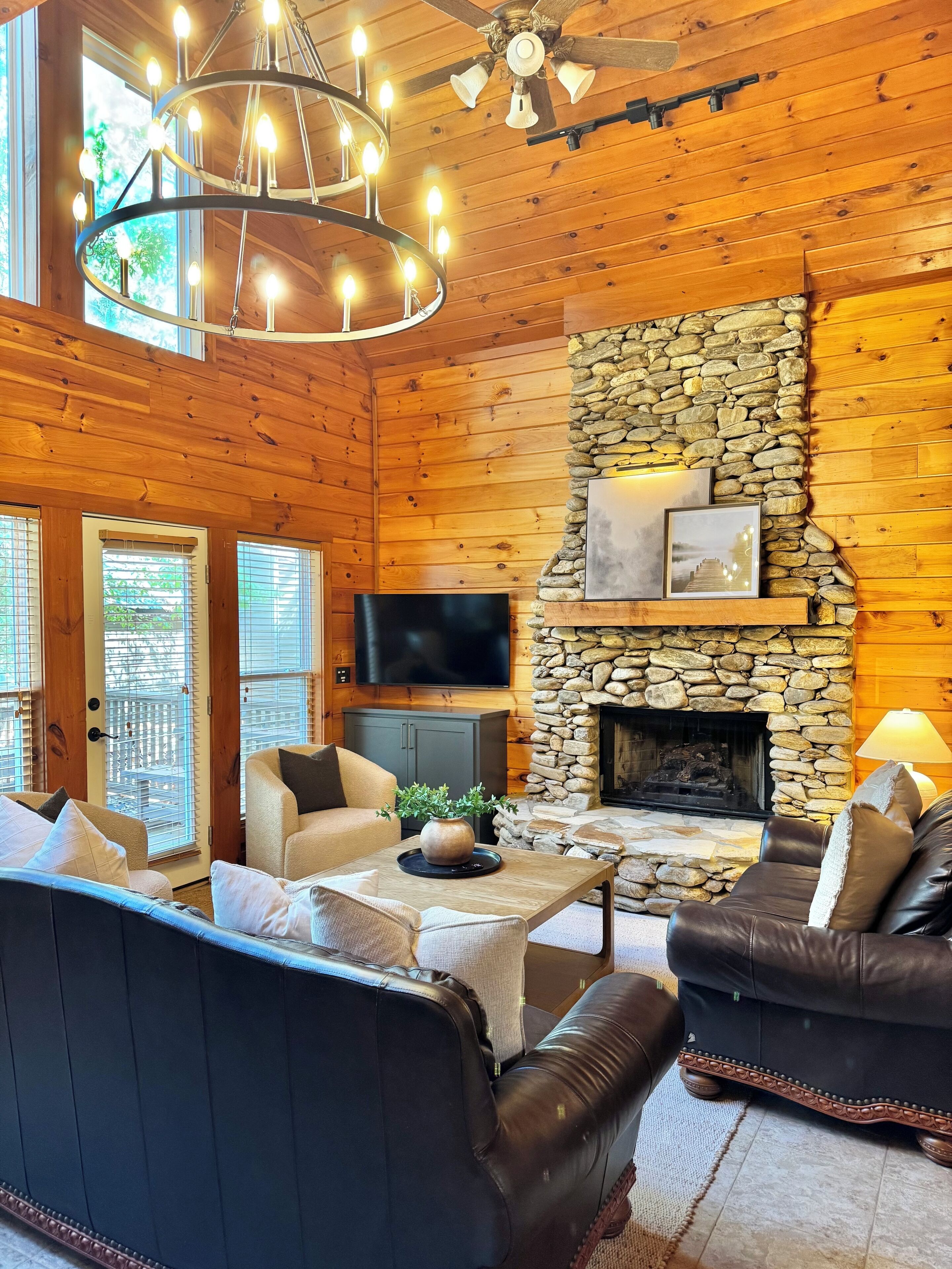 智能电视、壁炉、DVD 播放器