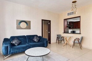 Apartment, Balcony | Living area - Bellavista-Gracefu-1BR- 29BLVD Burj View (Dubai)