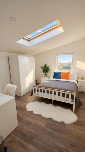 2 Schlafzimmer, Schreibtisch, Bügeleisen/Bügelbrett, Reisekinderbett
