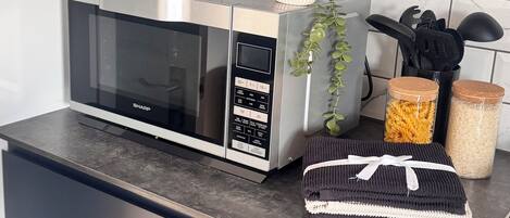 Kühlschrank, Mikrowelle, Ofen, Herdplatte