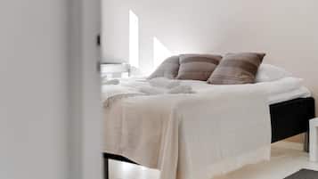 1 bedroom, desk, iron/ironing board, travel cot