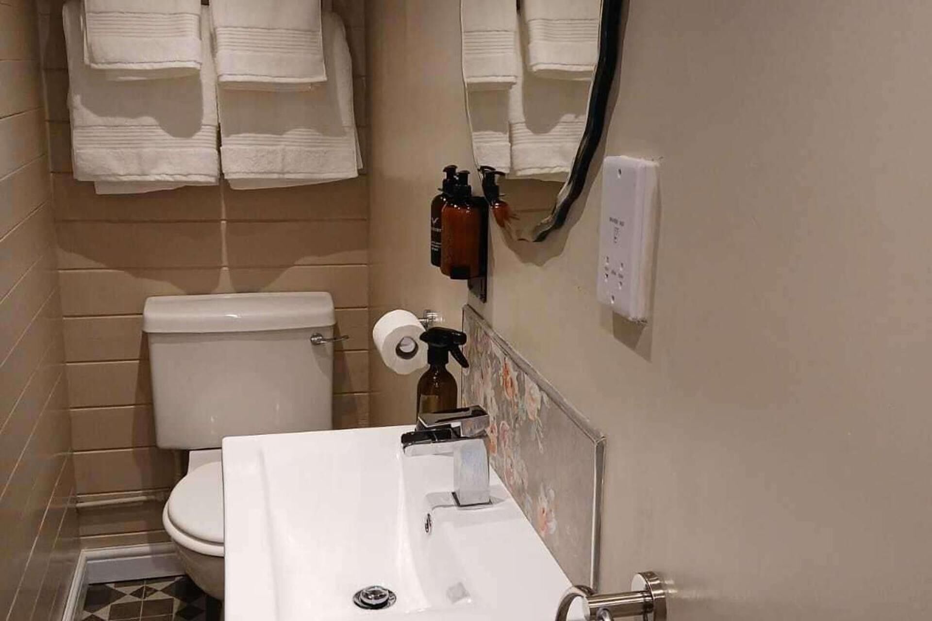 Cabin | Bathroom | Shower, hair dryer, towels