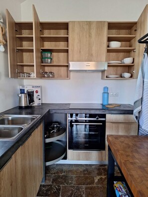 Fridge, oven, stovetop, dishwasher