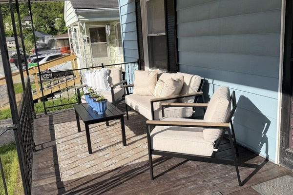Front porch seating area