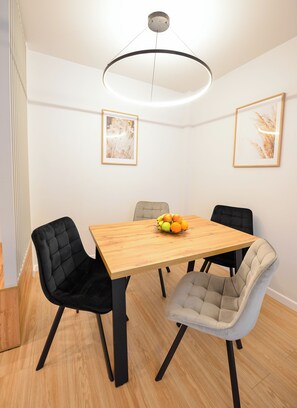 Apartment, 1 Bedroom, Smoking, Balcony | Dining room - Twin II Apartment - One Bedroom - Cismigiu Gardens (Bucharest)