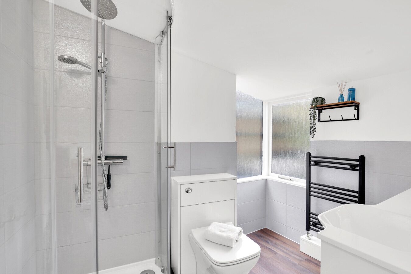 Hair dryer, towels