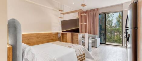 1 dormitorio, tabla de planchar con plancha, cuna de viaje y wifi gratis