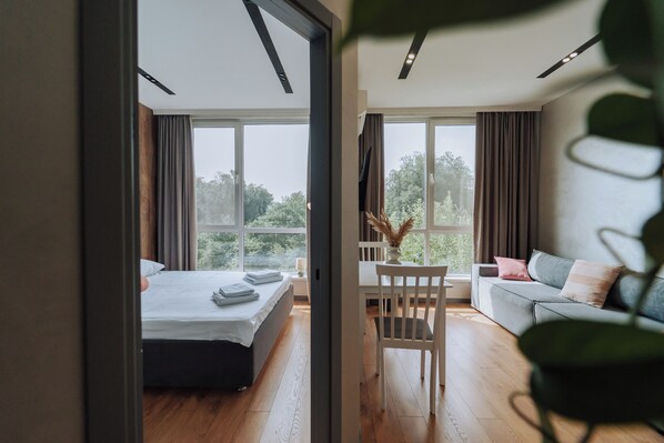 1 bedroom, iron/ironing board, travel crib, free WiFi