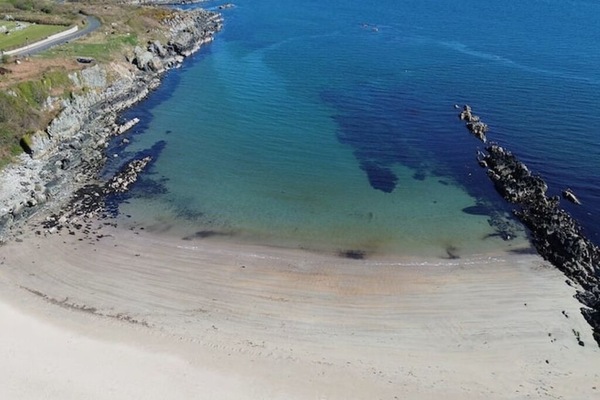 the beach from above
