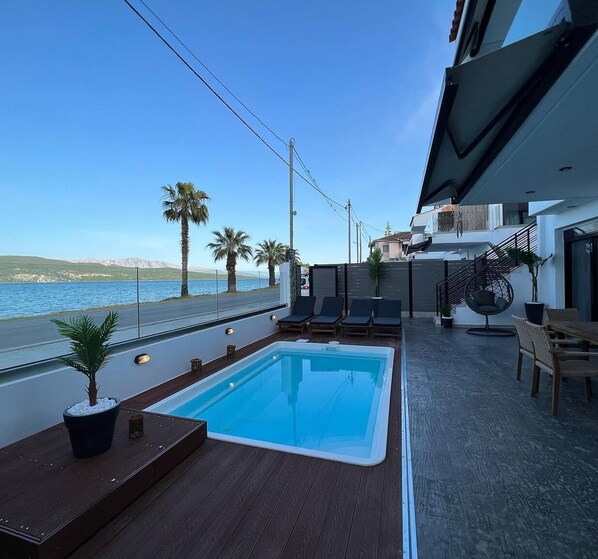 Basic Apartment, Sea View | Terrace/patio - WHITE HOUSES SEAFRONT LYGIA (Lefkada)