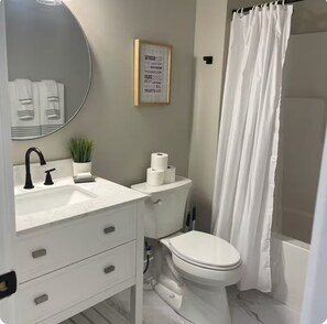 Towels, soap, toilet paper