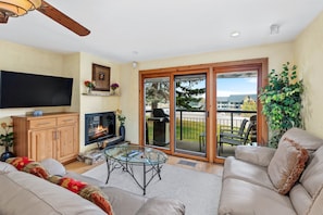 TV, fireplace, stereo