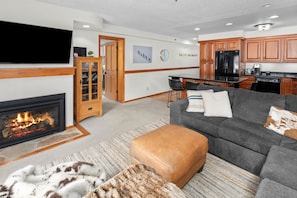 TV, fireplace, stereo