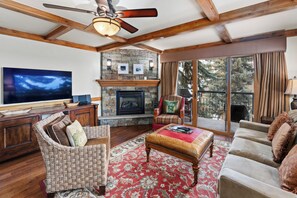 TV, fireplace, stereo