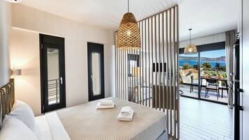 Studio Comfort, pemandangan laut | Tirai kedap cahaya, setrika/meja setrika, dan Wi-Fi gratis