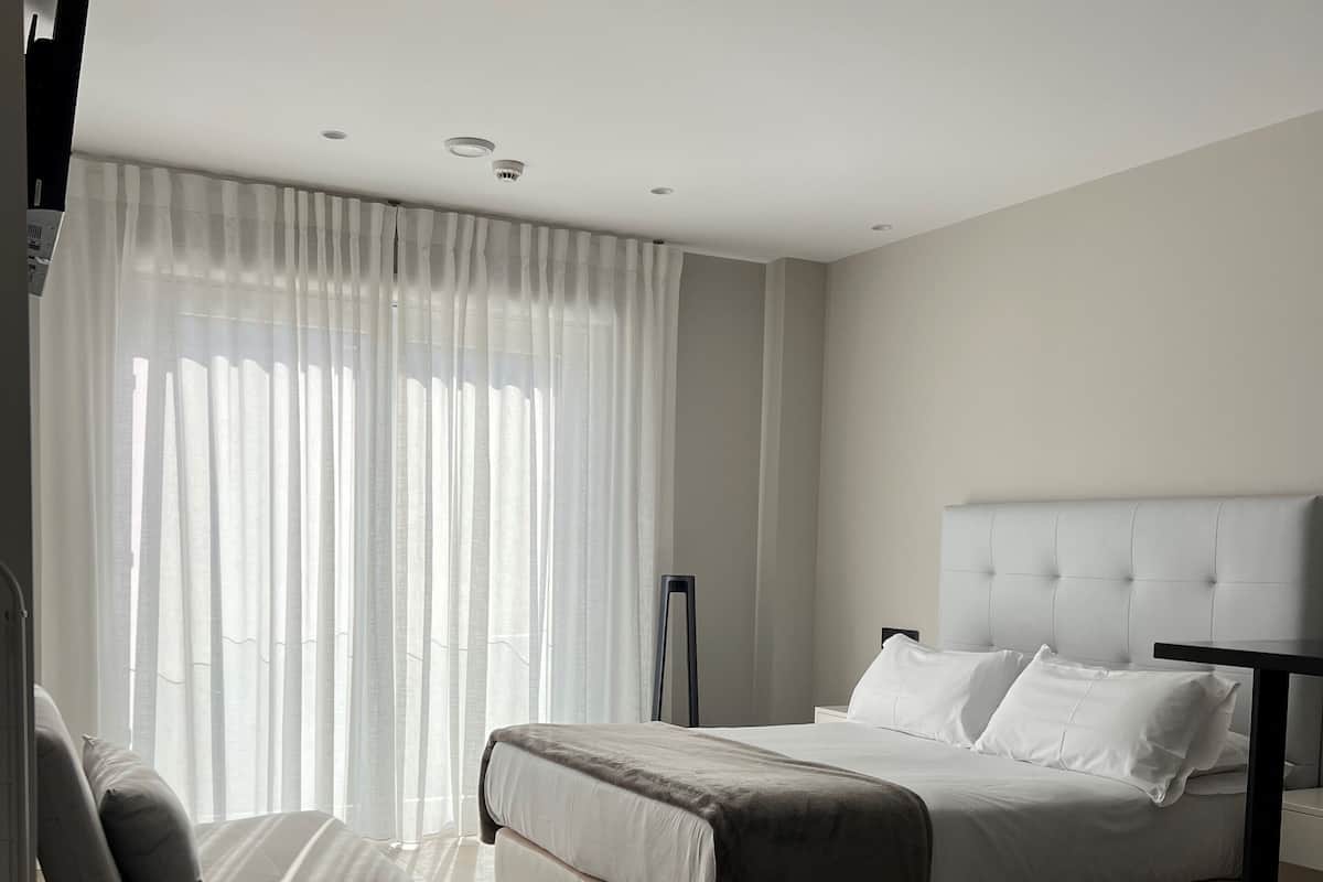 Hypo-allergenic bedding, blackout curtains, soundproofing