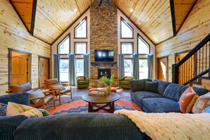 Smart TV, fireplace, video games, foosball