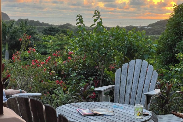 Garden patio at Sunset