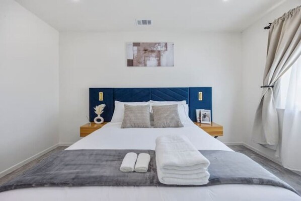 2 bedrooms, in-room safe, iron/ironing board, WiFi