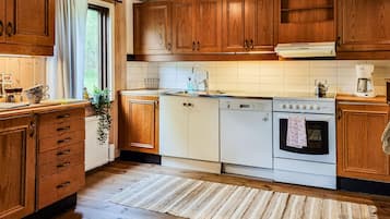 Kjøleskap, ovn, kokeplater og oppvaskmaskin