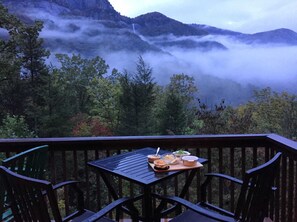 Outdoor dining - Incredible waterfall and mountain views| Hot Tub| Fire Pit (Lake Lure)