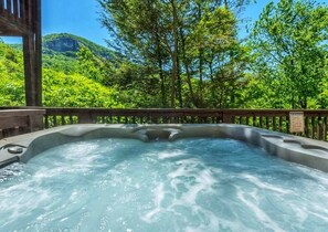 Outdoor spa tub - Incredible waterfall and mountain views| Hot Tub| Fire Pit (Lake Lure)