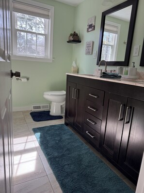Shower, hair dryer, bidet, towels - Cozy 2-bedroom house in charming Yarmouth with AC/heating (Yarmouth)