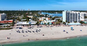 Sun-loungers, beach towels