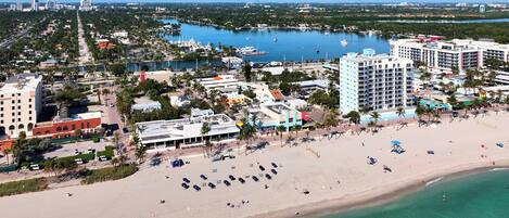 Sun-loungers, beach towels