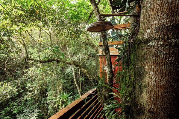 Family Tree House, Balcony, Mountain View | Bathroom | Towels, soap, shampoo, toilet paper - Tominejo Ecolodge (Neira)