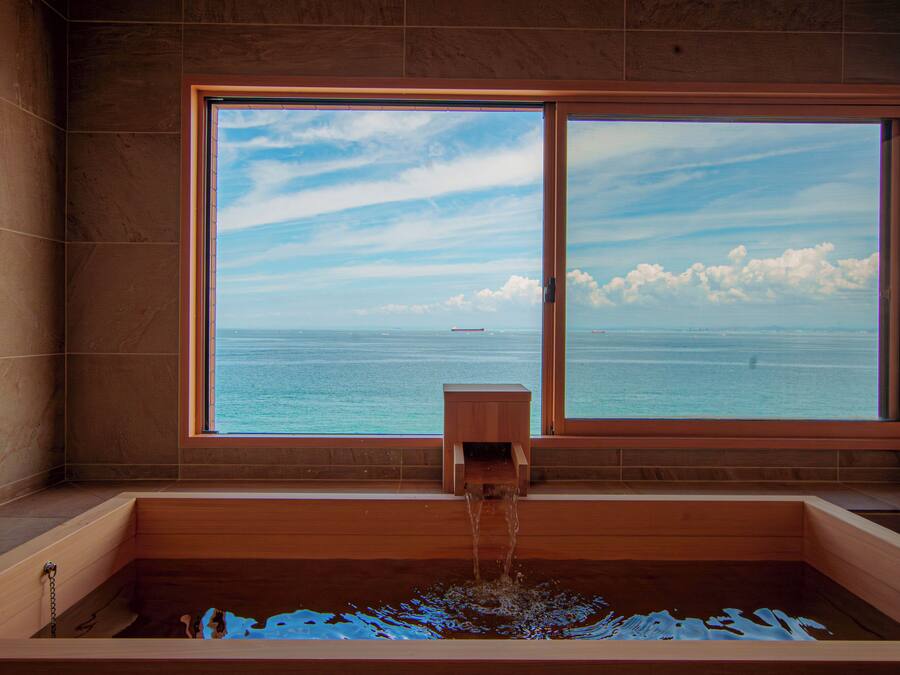 Quarto duplo luxo, para não fumantes, vista para o oceano | Banheiro