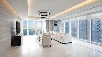 Executive-Suite, Meerblick | 3 Schlafzimmer, hochwertige Bettwaren, Daunenbettdecken, Zimmersafe
