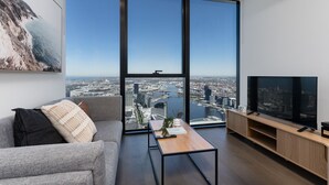 Living area - New Year Fire Work| Jaw Dropping 2B2B Harbour View (Melbourne)