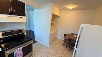 Fridge, oven, stovetop, cookware/dishes/utensils