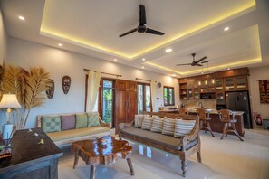 Family Villa, 2 Bedrooms, Private Pool | Living area | 42-inch Smart TV with cable channels - Anggara Private Villa (Ubud)